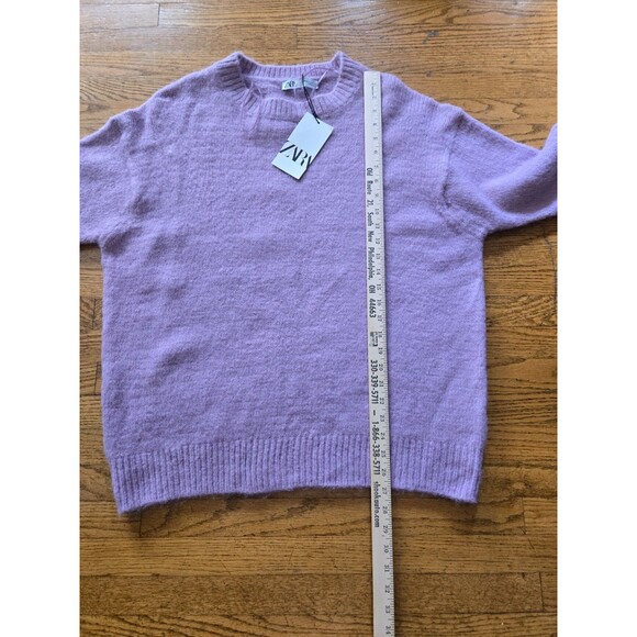 Zara Womens Oversized Soft Lavender Knit Sweater Size Medium NWT - Picture 6 of 6